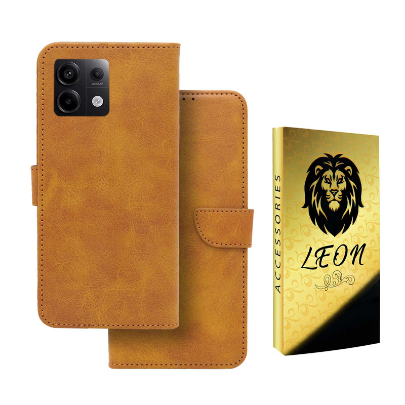 کیف کلاسوری لئون مدل Bors Oro مناسب برای گوشی موبایل شیائومی Redmi Note 13 Pro 5G