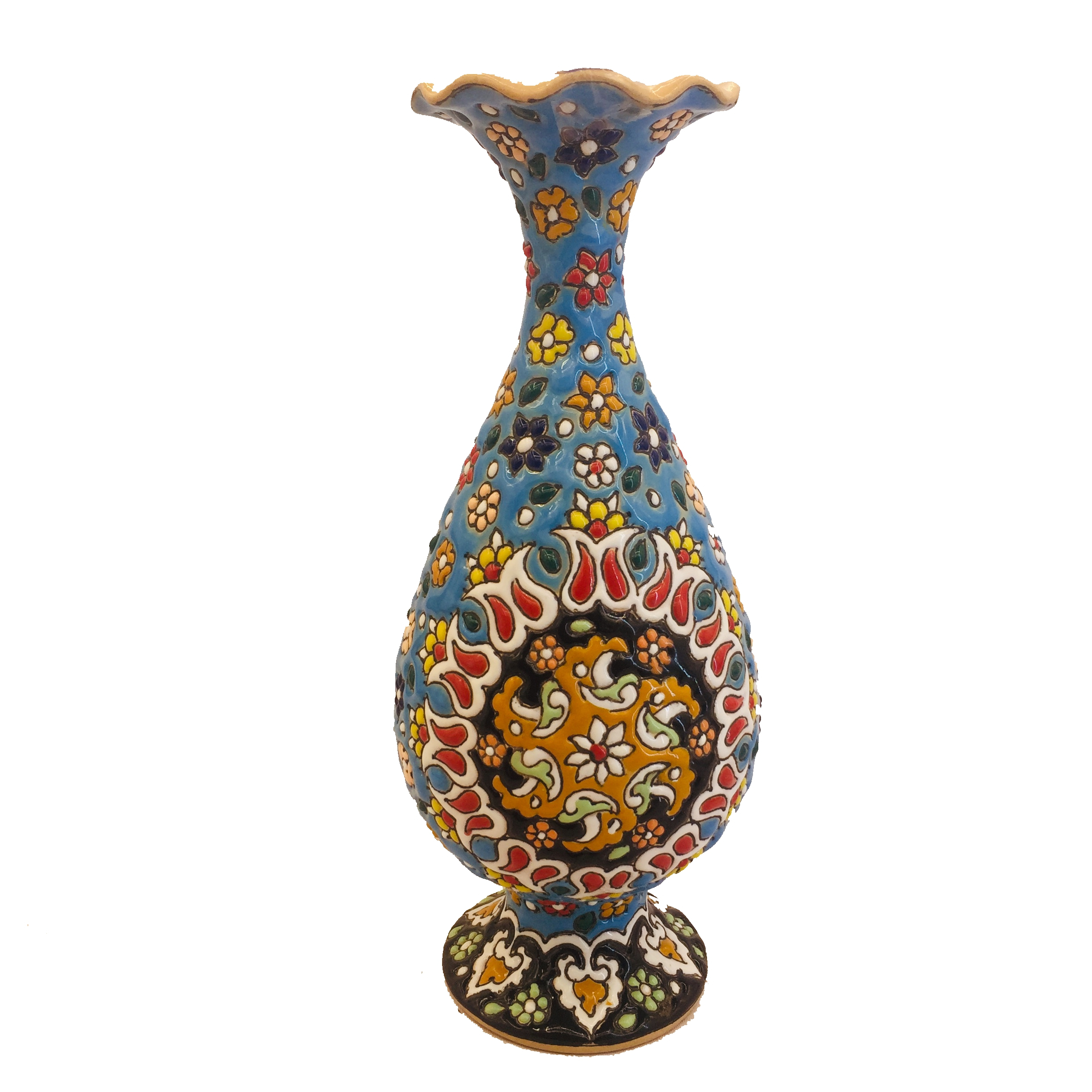گلدان میناکاری سفالی زمانیان کد ZMN23008