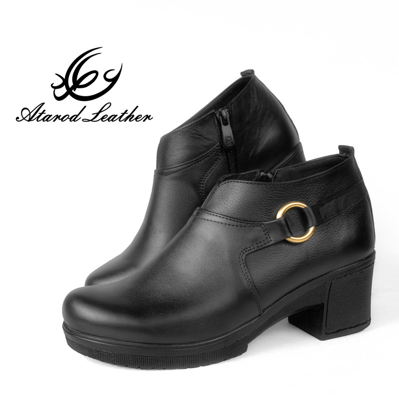 نیم بوت زنانه چرم عطارد مدل چرم طبیعی کد SH94