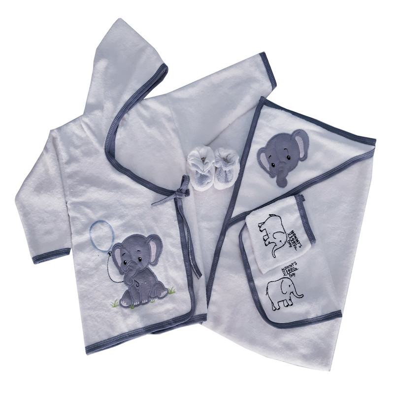 ست حوله نوزادی طرح فیل مجموعه 5 عددی