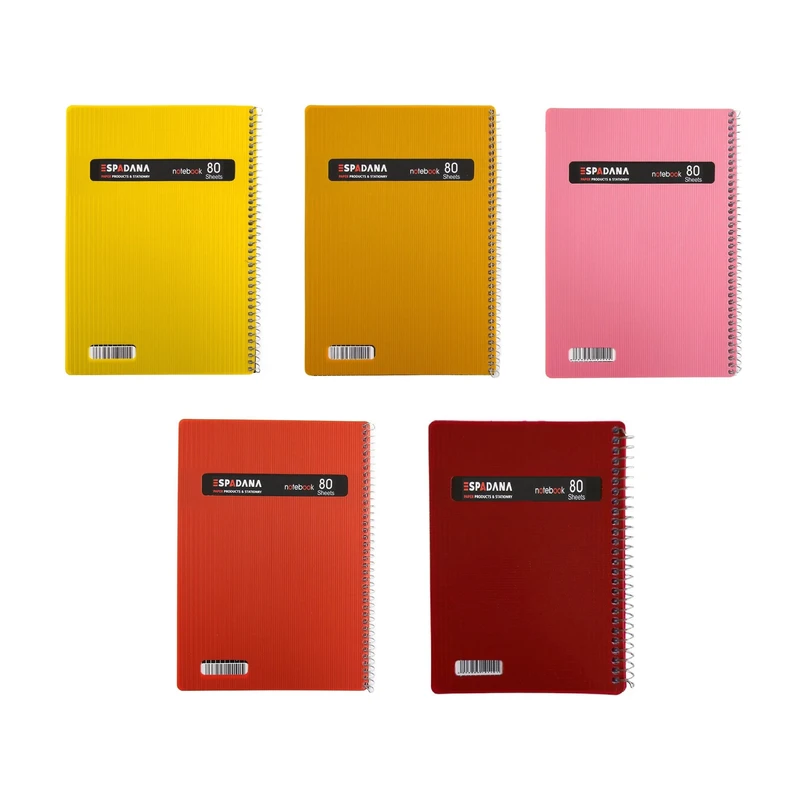 دفتر مشق 100 برگ اسپادانا مدل استریپ کد 14112345 مجموعه 5 عددی