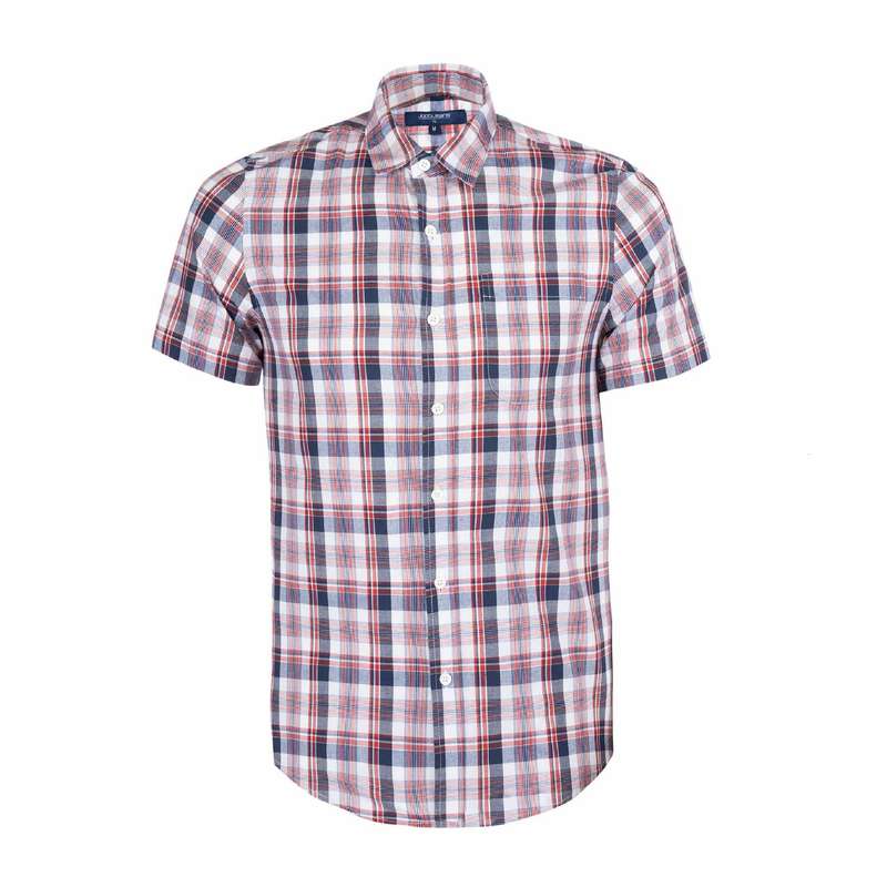 پیراهن آستین کوتاه مردانه جوتی جینز مدل چهارخانه کد 30304