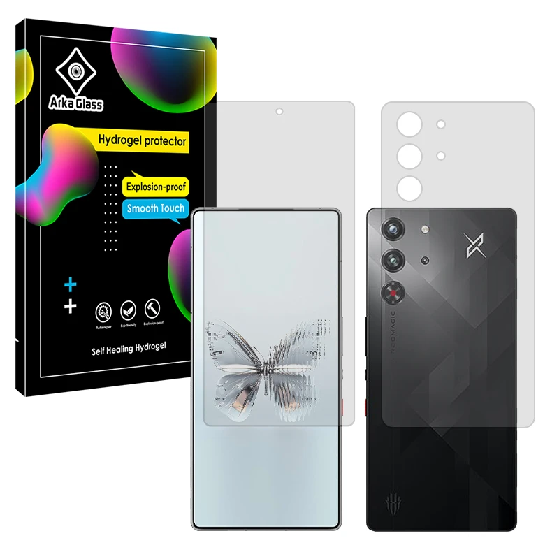 محافظ صفحه نمایش مات آرکا گلس مدل Tough مناسب برای گوشی موبایل زد تی ای nubia RedMagic 10 Pro به همراه محافظ پشت گوشی