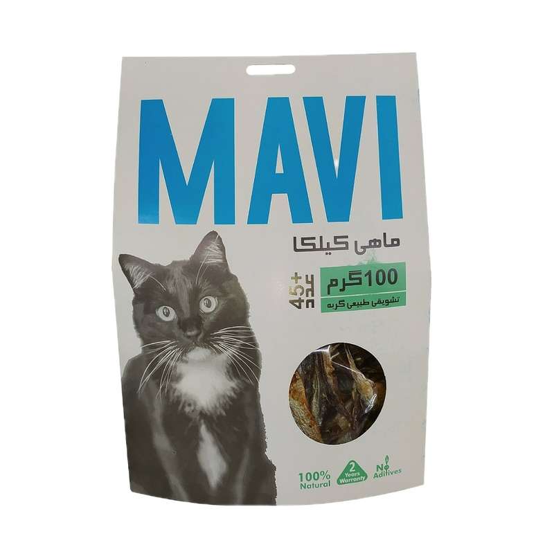 تشویقی گربه ماوی مدل ماهی کیلکا وزن 100 گرم