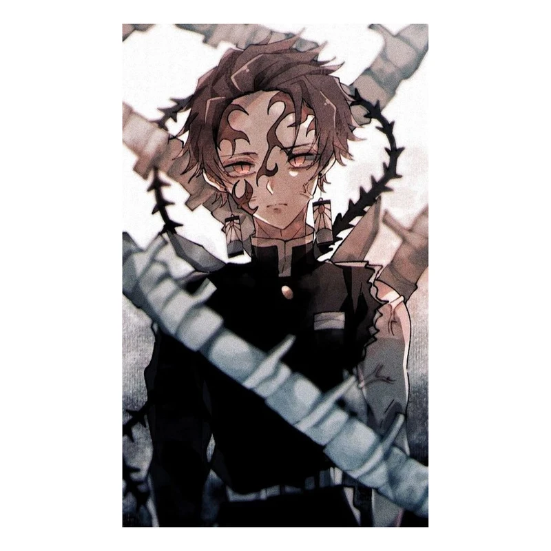 استیکر لپ تاپ و موبایل مدل انیمه طرح شیطان کش کامادو تانجیرو demon slayer kamado tanjiro کد 260