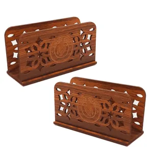 جای دستمال کاغذی تیکما مدل چوبی  کافی تایم کد KIT D4B بسته 2 عددی