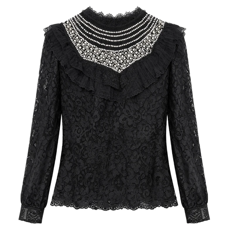 بلوز آستین بلند یقه ایستاده زنانه مدل MND9997