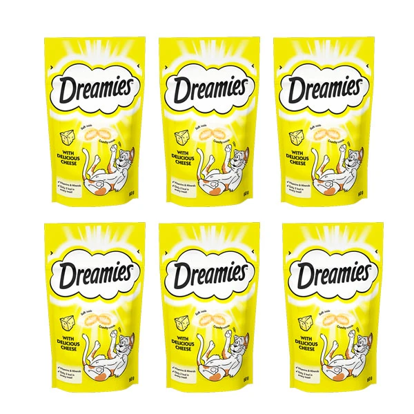 غذای تشویقی گربه دریمیز مدل Snack With Cheese وزن 60 گرم بسته 6 عددی