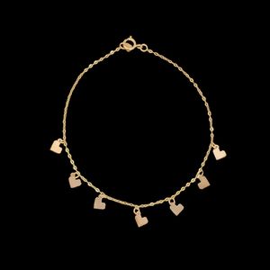 دستبند زنجیری طلا 18 عیار زنانه ناریا مدل Beauty HeartsT27