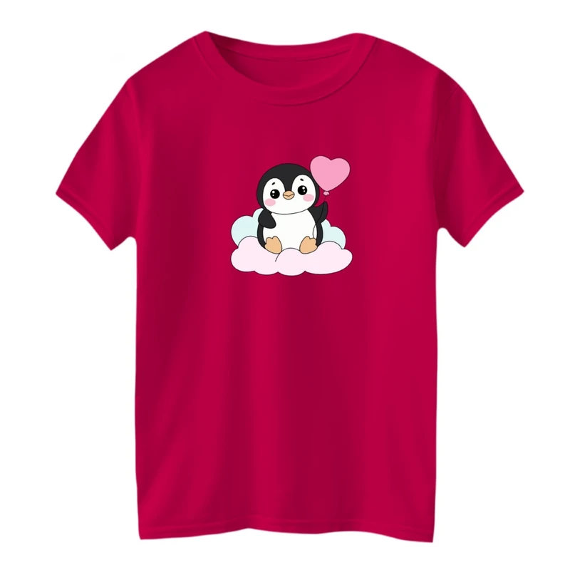 تی شرت آستین کوتاه بچگانه مدل پنگوئن بادکنک کد 01