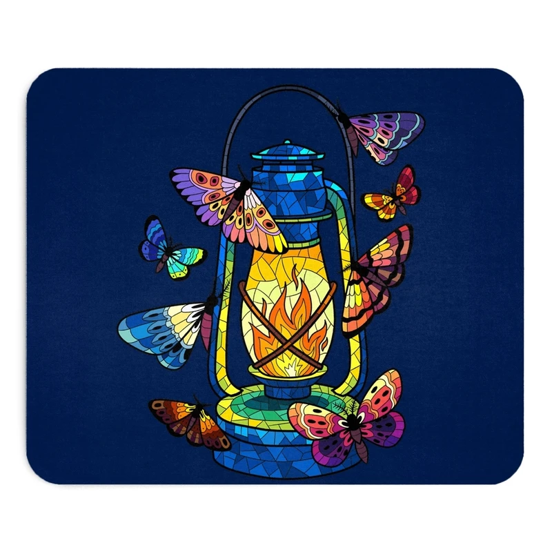 ماوس پد طرح فانوس و پروانه‌ها سایز 19x24 سانتی متر