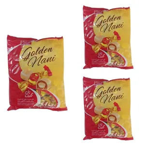 تافی کره ای شیری مغزدار فندقی گلدن نانی شیرین عسل - 400 گرم بسته 3 عددی