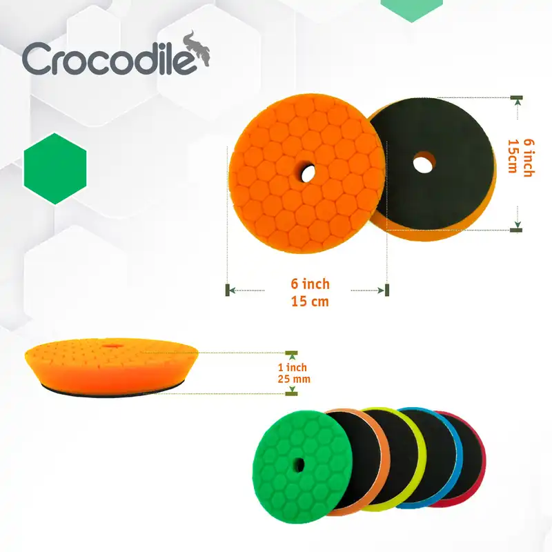 پد پولیش کروکودیل مدل بسیار زبر Heavy cutting 6in