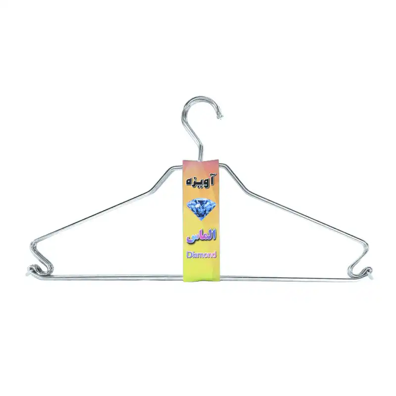 چوب لباسی الماس مدل قلابدار استیل ضخیم بسته 6 عددی