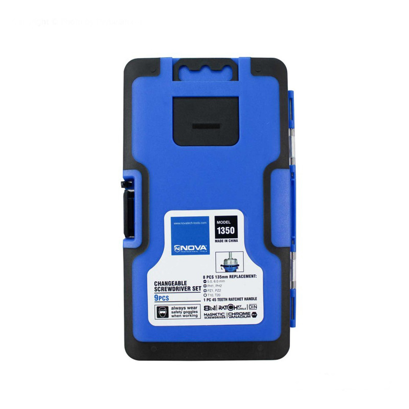 پیچ گوشتی جغجغه ای نووا مدل 1350 مجموعه 9 عددی پیچ گوشتی جغجغه ای نووا مدل 1350 مجموعه 9 عددی