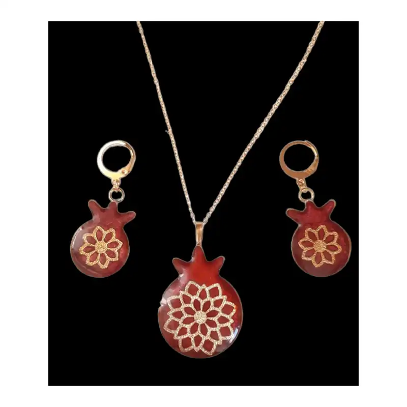 نیم ست زنانه مدل انار رزینی طرح شب یلدا