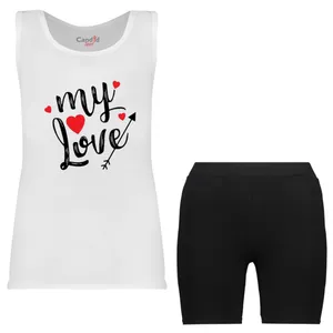 ست تاپ و شلوارک دخترانه مدل 6019