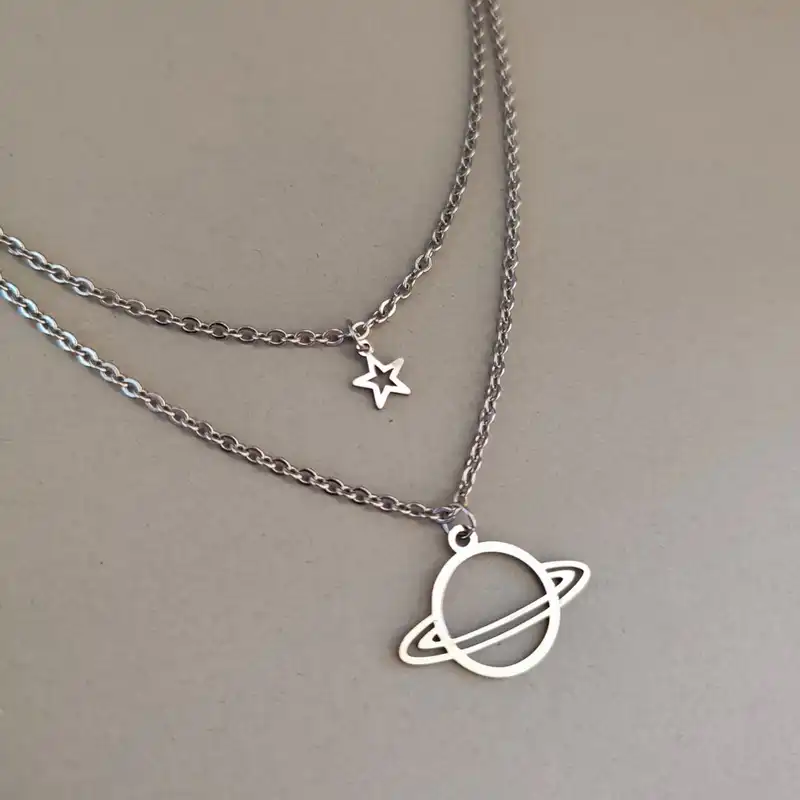 گردنبند مدل دولاین ستاره و زحل