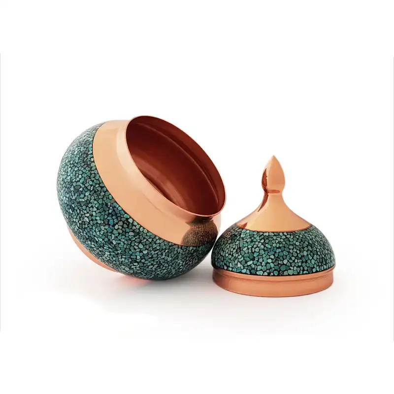 قندان فیروزه کوبی مسی کد k101