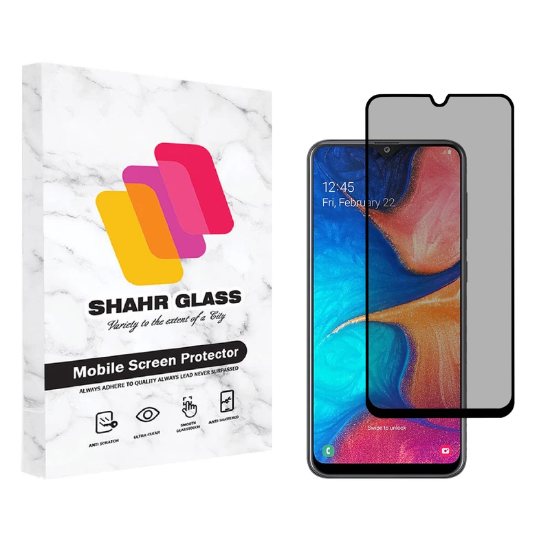  محافظ صفحه نمایش شهر گلس حریم شخصی مدل PRV مناسب برای گوشی موبایل سامسونگ Galaxy A20