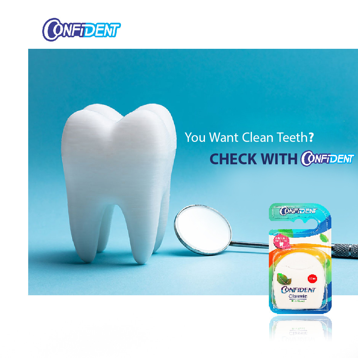 نخ دندان کانفیدنت مدل کلاسیک مجموعه 12 عددی