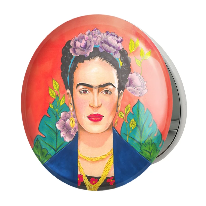 آینه جیبی خندالو طرح فریدا کالو Frida Kahlo مدل تاشو کد 3714 