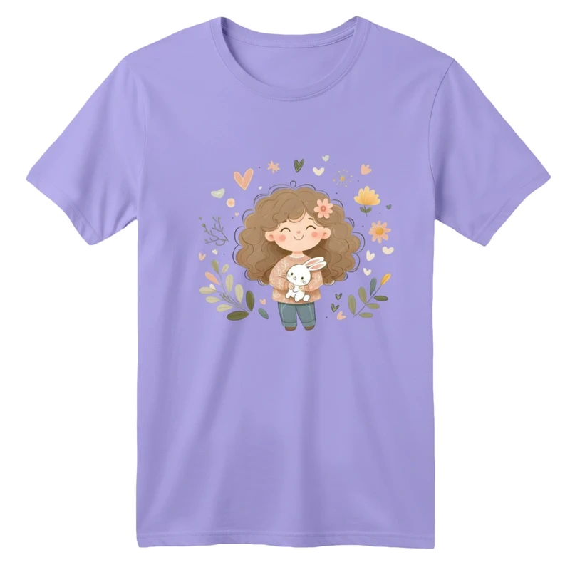 تی شرت آستین کوتاه بچگانه مدل دخترک کد 23