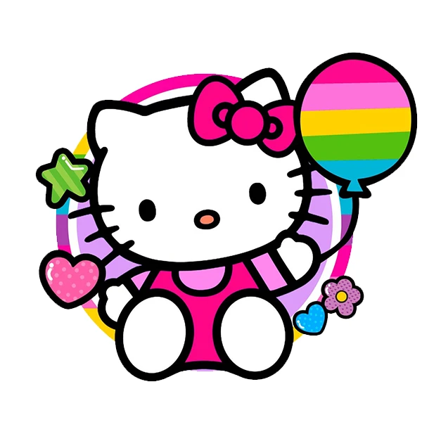 استیکر پارچه و لباس پاد آفرین طرح کارتونی کیتی کد 5724