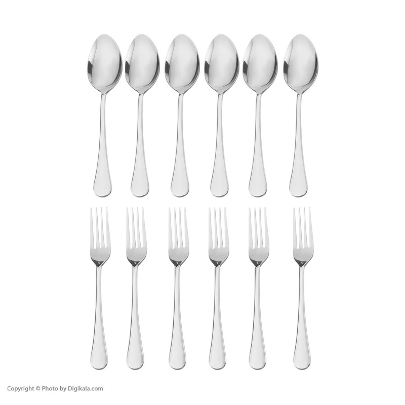 سرویس قاشق و چنگال 12 پارچه صنایع استیل ایران مدل پارما کد 888