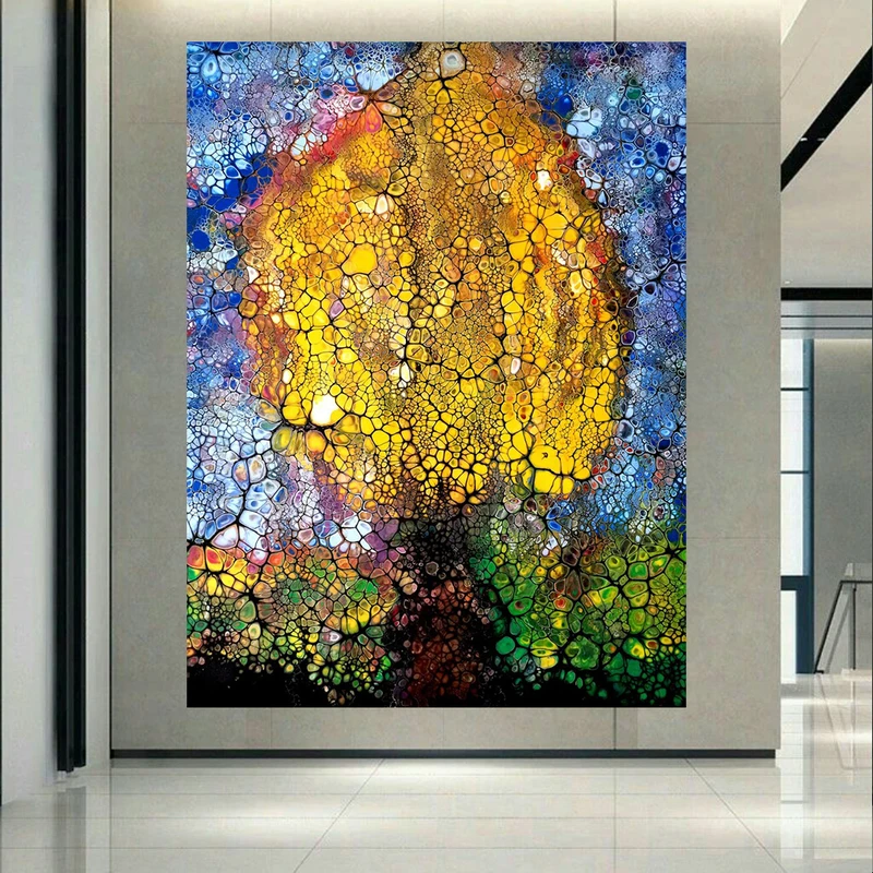 پوستر پارچه ای طرح مخمل نقاشی درخت مدل انتزاعی کد AR3058592