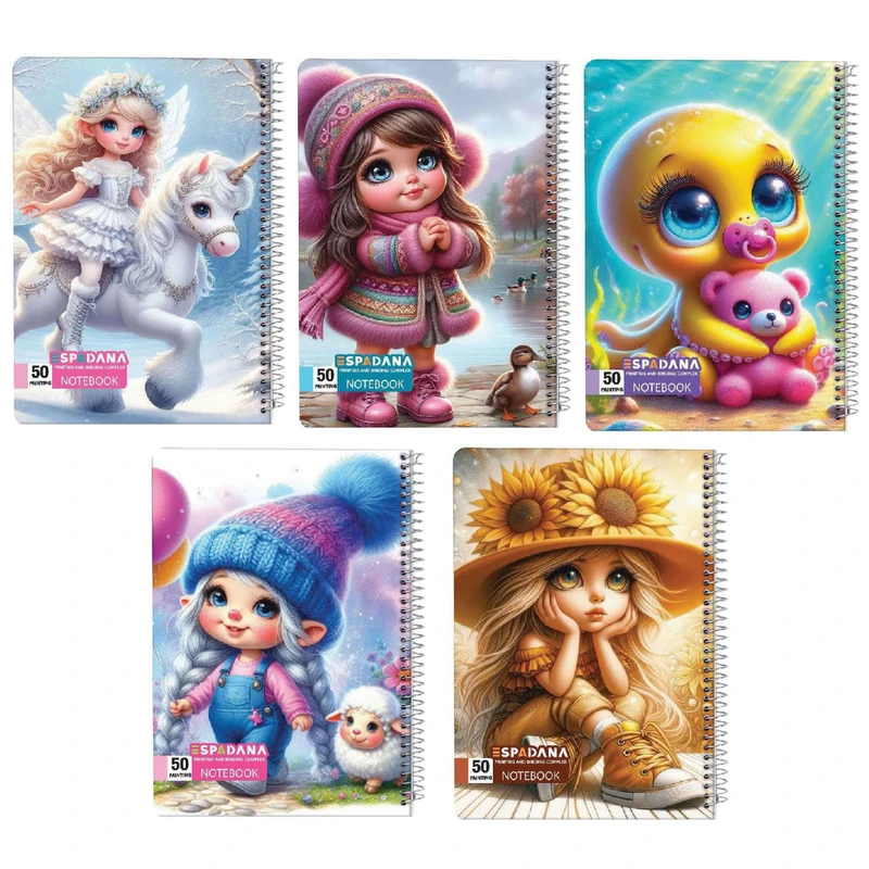 دفتر نقاشی 50 برگ اسپادانا مدل لی لی پوت کد 500923579 مجموعه 5 عددی