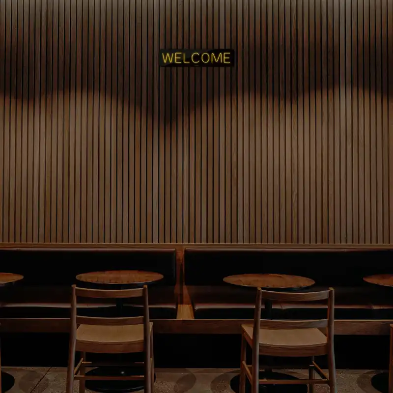 چراغ دیواری نئون دیزاین طرح Welcome-BL_YL