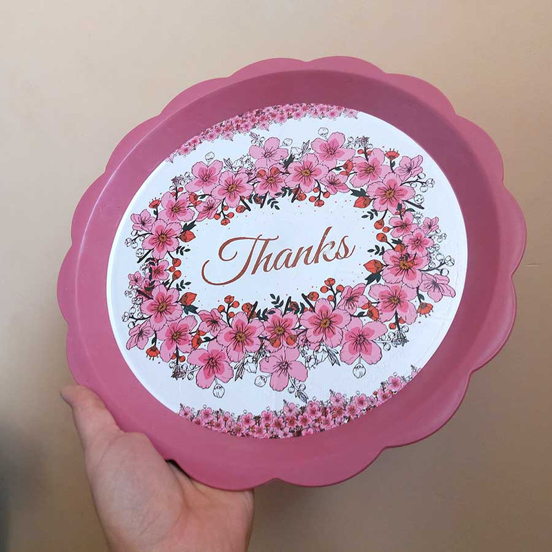 سینی مدل دایره طرح گل