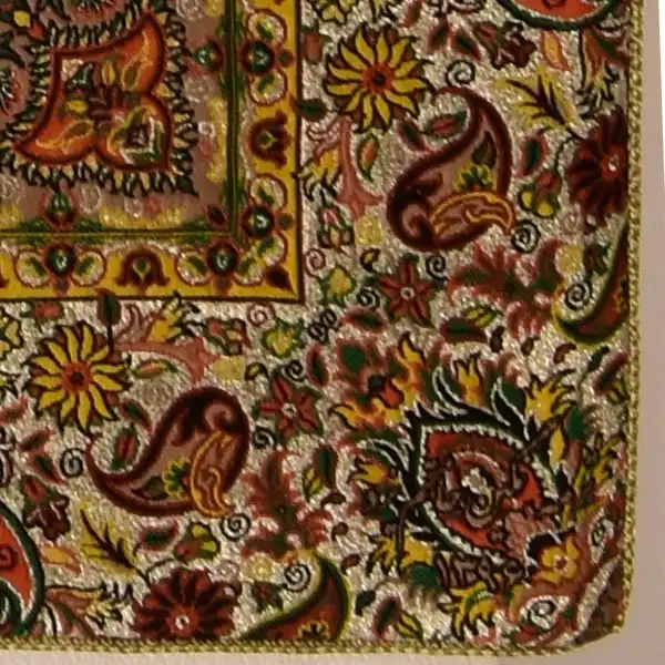 رومیزی ترمه نگین خاتم یزد طرح افشاری کد NSK