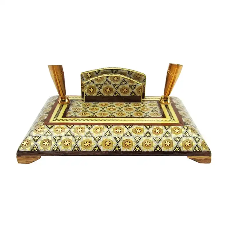 قلمدان خاتم کاری مدل دو قیف کد g15