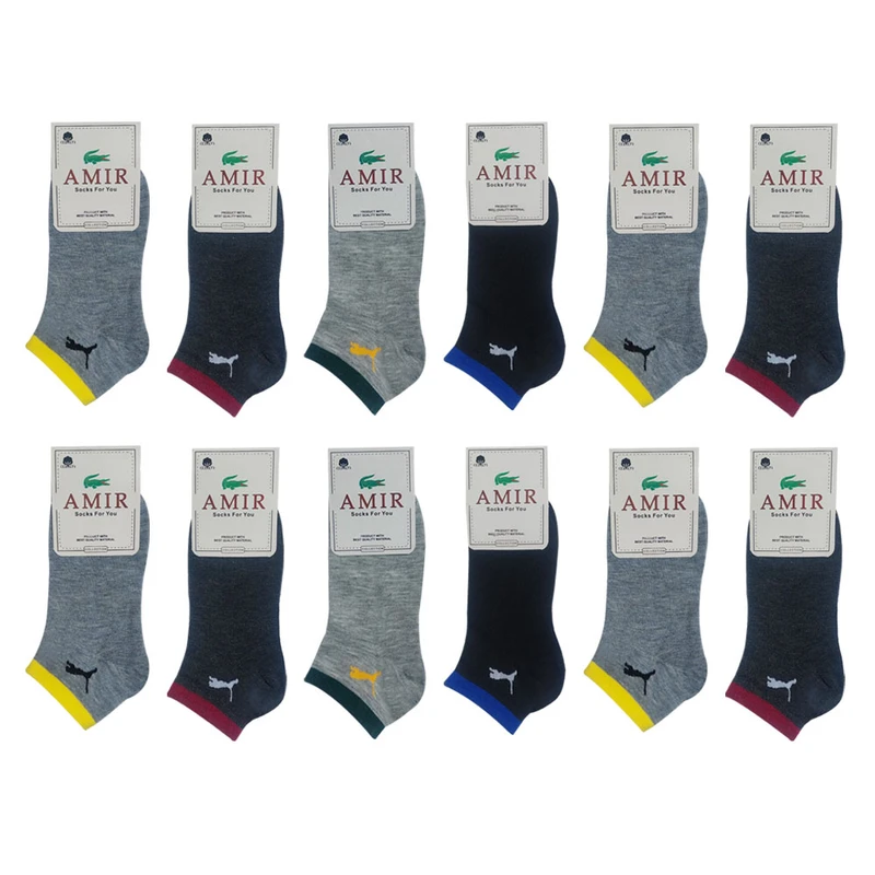 جوراب ساق کوتاه پسرانه مدل C007 بسته 12 عددی