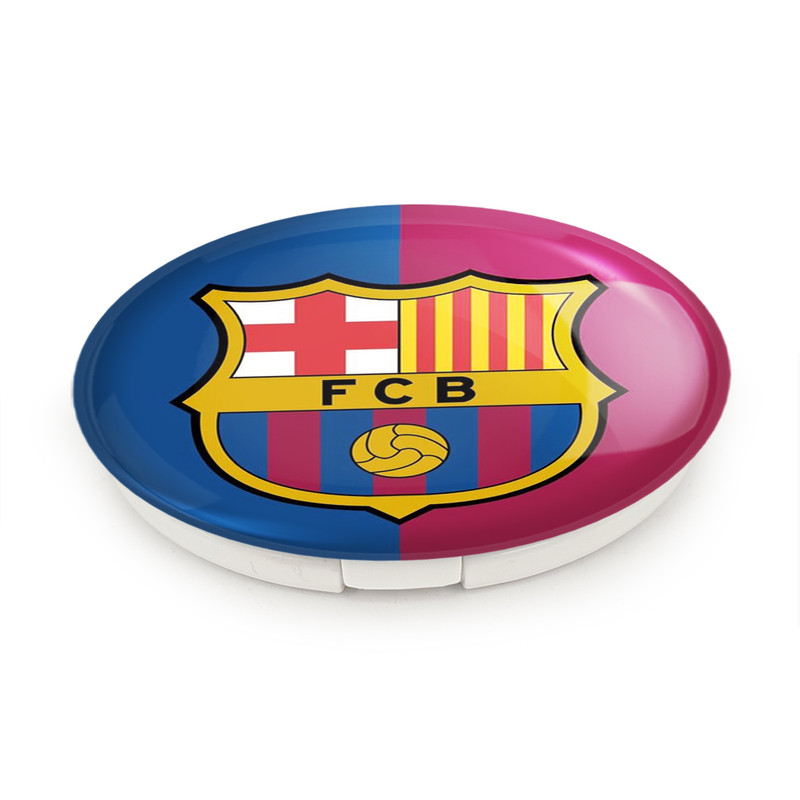 آینه جیبی خندالو طرح باشگاه بارسلونا FC Barcelona مدل تاشو کد 2002