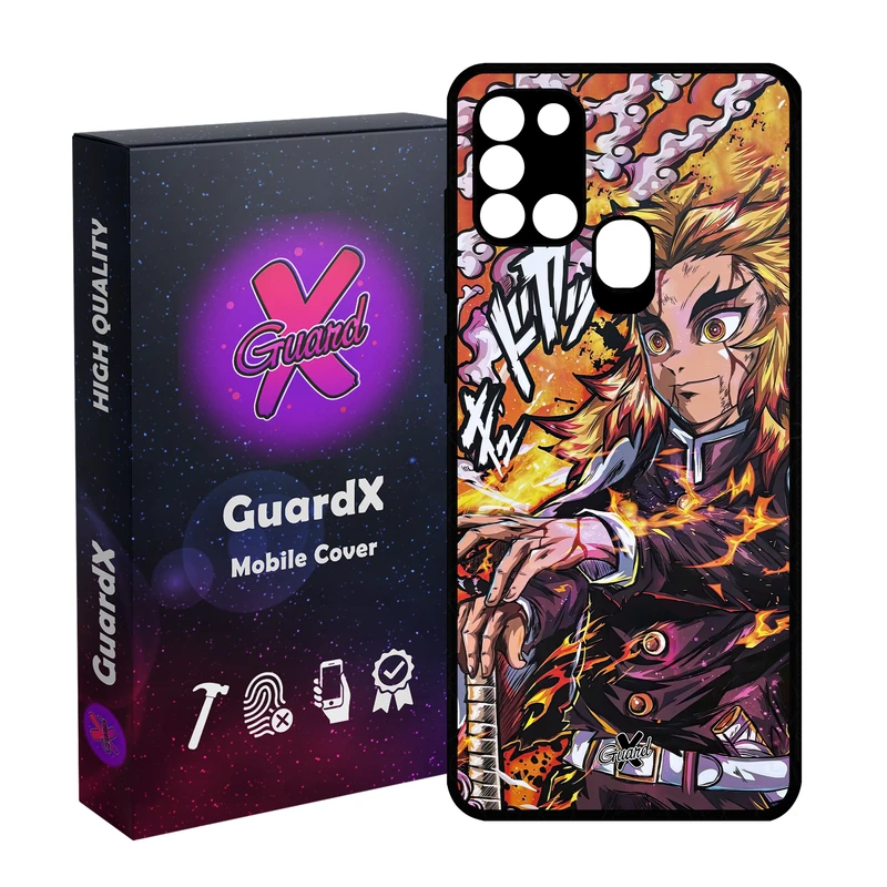 کاور گارد ایکس طرح شیطان کش انیمه مدل Glass10587 مناسب برای گوشی موبایل سامسونگ Galaxy A21s