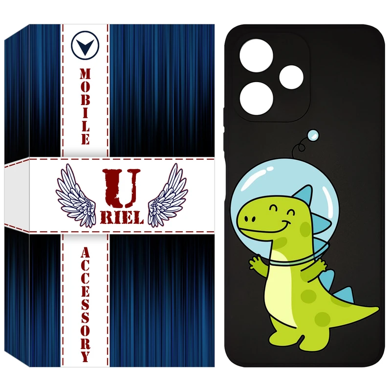 کاور یوریل مدل KSH کد 62 طرح دایناسور فضانورد مناسب برای گوشی موبایل شیائومی Redmi 12 5G / Redmi Note 12R / Poco M6 Pro 5G