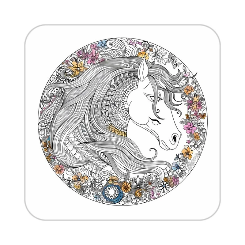 زیر لیوانی کاکتی طرح اسب تک شاخ و یونیکورن مدل mp33483