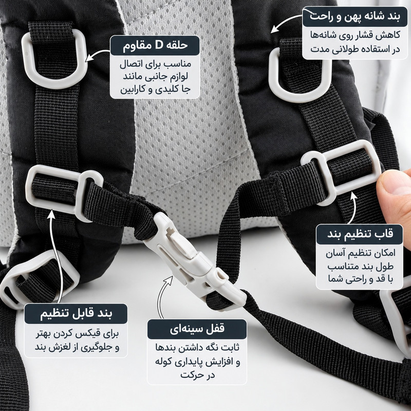 کوله پشتی کوهنوردی 20 لیتری هانجنگ مدل کمل بک دار H2O