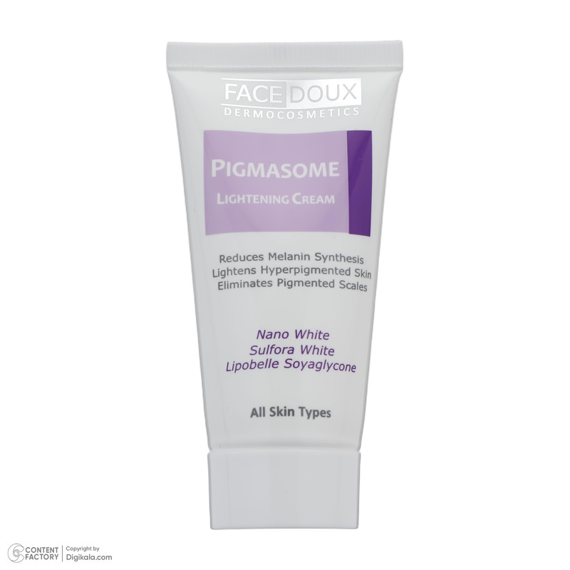 کرم ضد لک و روشن کننده فیس دوکس مدل pigmasome مناسب انواع پوست حجم ۳۰ میلی ‎لیتر