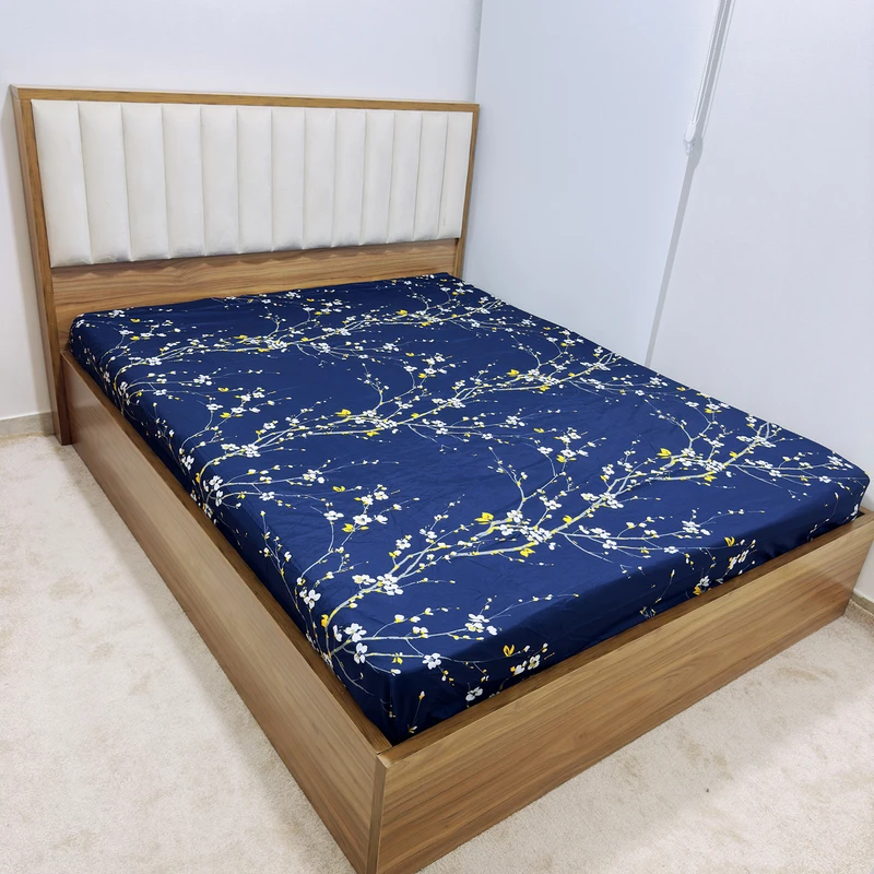 ملحفه ناتوسا مدل کشدار شکوفه دو نفره سایز 140x200 سانتی متر