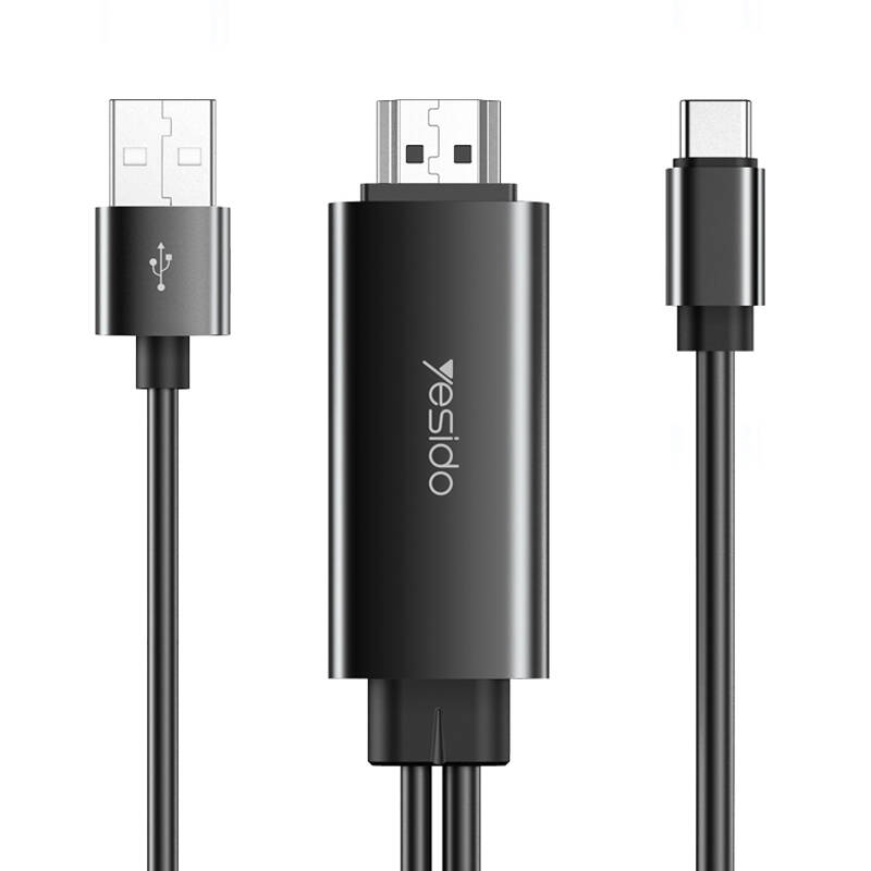 کابل تبدیل USB-C به HDMI / USB یسیدو مدل HM03 طول 1.8 متر