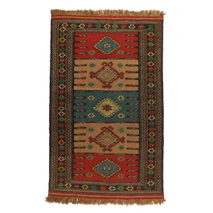 گلیم دستبافت دومتری طرح سفره کردی کد 1405150