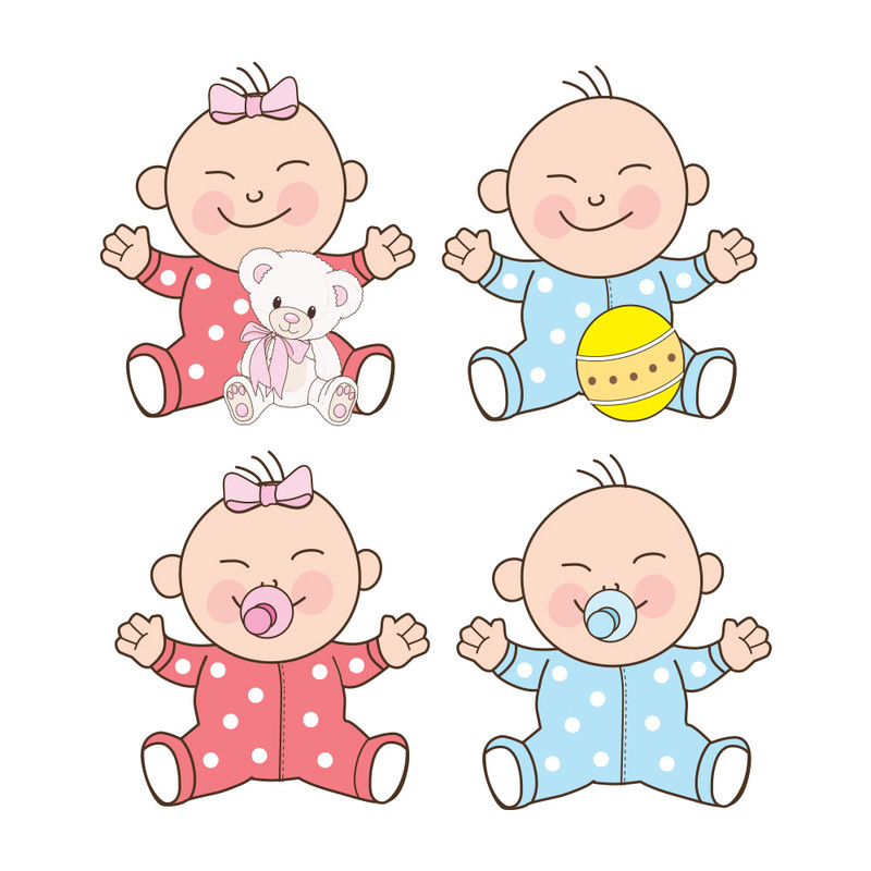 استیکر کلید و پریز مدل نوزاد کوچولو دختر و پسر  کد BBG مجموعه 4 عددی