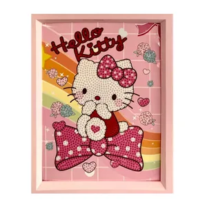 بازی آموزشی مدل ساخت تابلو نقاشی الماس قاب دار طرح کیتی کد GB21027