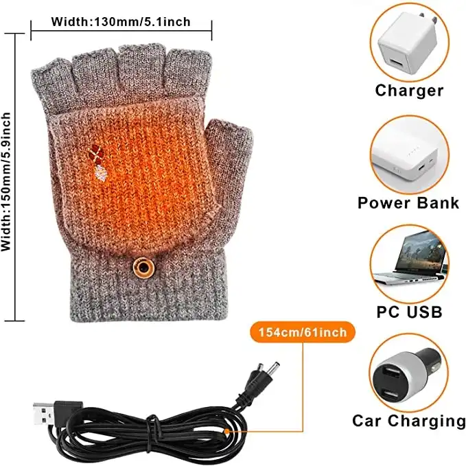 دستکش بافتنی مدل گرمایش دو سطحی