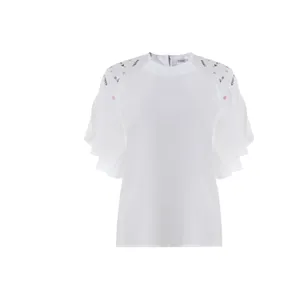 بلوز آستین کوتاه زنانه بنیس مدل بهناز رنگ سفید