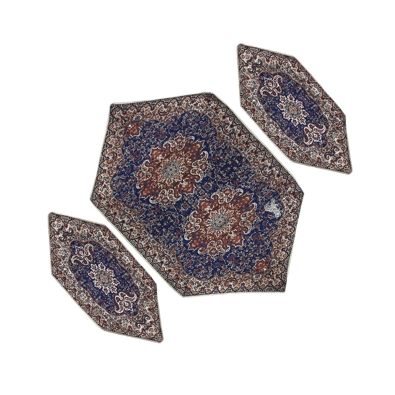 ست 3 تکه رومیزی ترمه مدل گوهر کد QENSRMH3-3